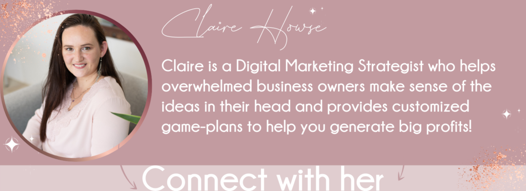 image supporting Claire Howse biography and her picture for her content repurposing blog