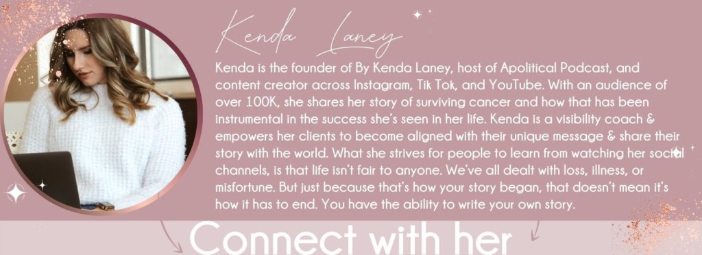 image for Kenda Laney biography on "3 reasons your business needs influencer marketing" and linking to her website.