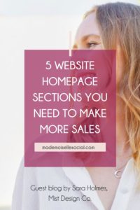 Pinterest image for saving the blog "5 Website Homepage Sections You Need to Make More Sales"